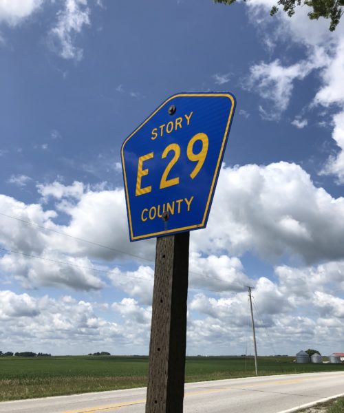 Roadsign E29 Story County, inspiration for E29 Marketing's name
