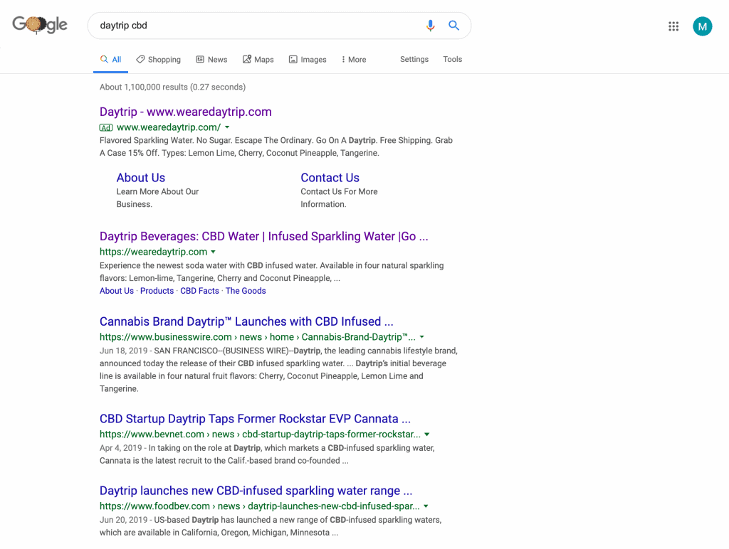 CBD Brand Google Paid Search