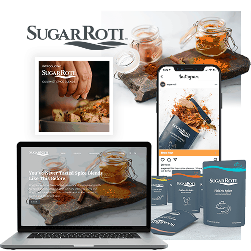 Display of Marketing Advertising Work for SugarRoti by E29 Marketing
