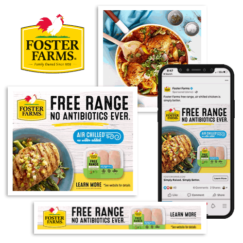 Display of Marketing Advertising Work for Foster Farms by E29 Marketing